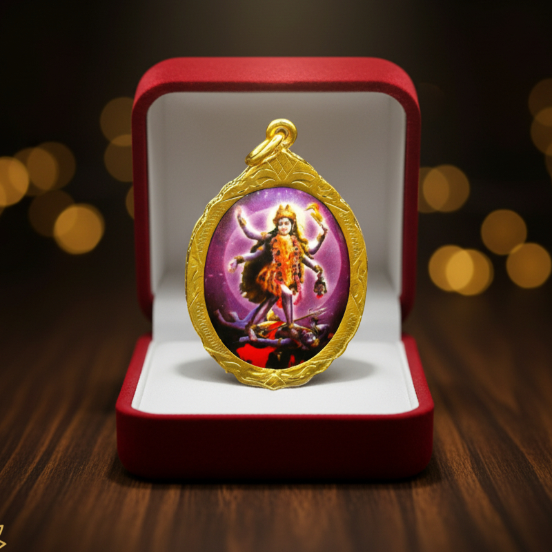 พระแม่กาลี จี้พระแม่กาลี แม่กาลี กรอบทองไมครอน สูง 3x4 ซ.ม ช่วยปัดเป่าให้มลายหายไป ผู้ที่มีโรคร้ายแร