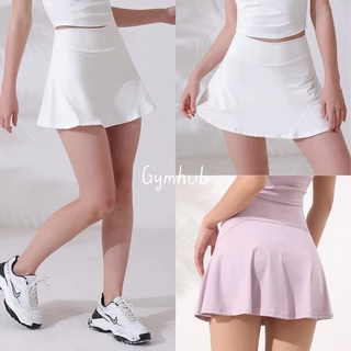 GYMHUB กระโปรงโยคะ มีซับใน เอวสูง ยืดหยุ่น ใส่สบาย เหมาะสำหรับเล่นกีฬา ฟิตเนส และวิ่ง