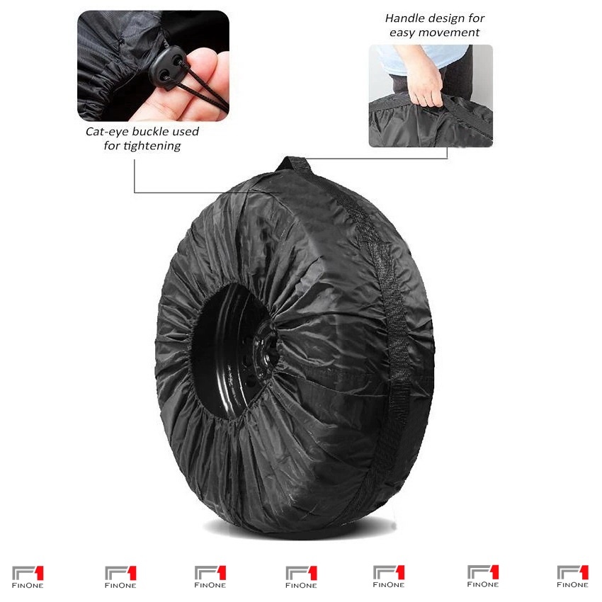 Fin1 ผ้าคลุมเก็บรักษาล้อยางอะไหล่13-19 นิ้ว รถSUV กระเป๋าใส่ยางล้อกันโคลนเปื้อนรถสกปรก UV กันหมาฉี่ใส่ล้อ 3148 3228 3663 - รูปที่ 7