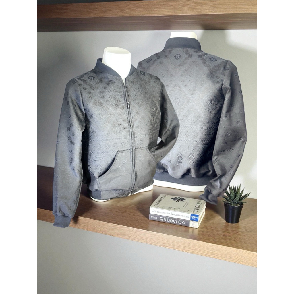 เสื้อแจ็คเก็ตแพรวา แจ็คเก็ตทอลายแพรวาสีดำ แจ็คเก็ตผ้าไทย เสื้อแขนยาวลายแพรวา ผ้าแพรวา ฝ้าย ฝ้าย