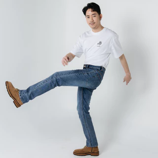 Golden Zebra Jeans กางเกงยีนส์ผ้ายืดสีสโนว์กระบอกเล็กไซส์เล็กไซส์ใหญ่ (เอว 26-40 นิ้ว)