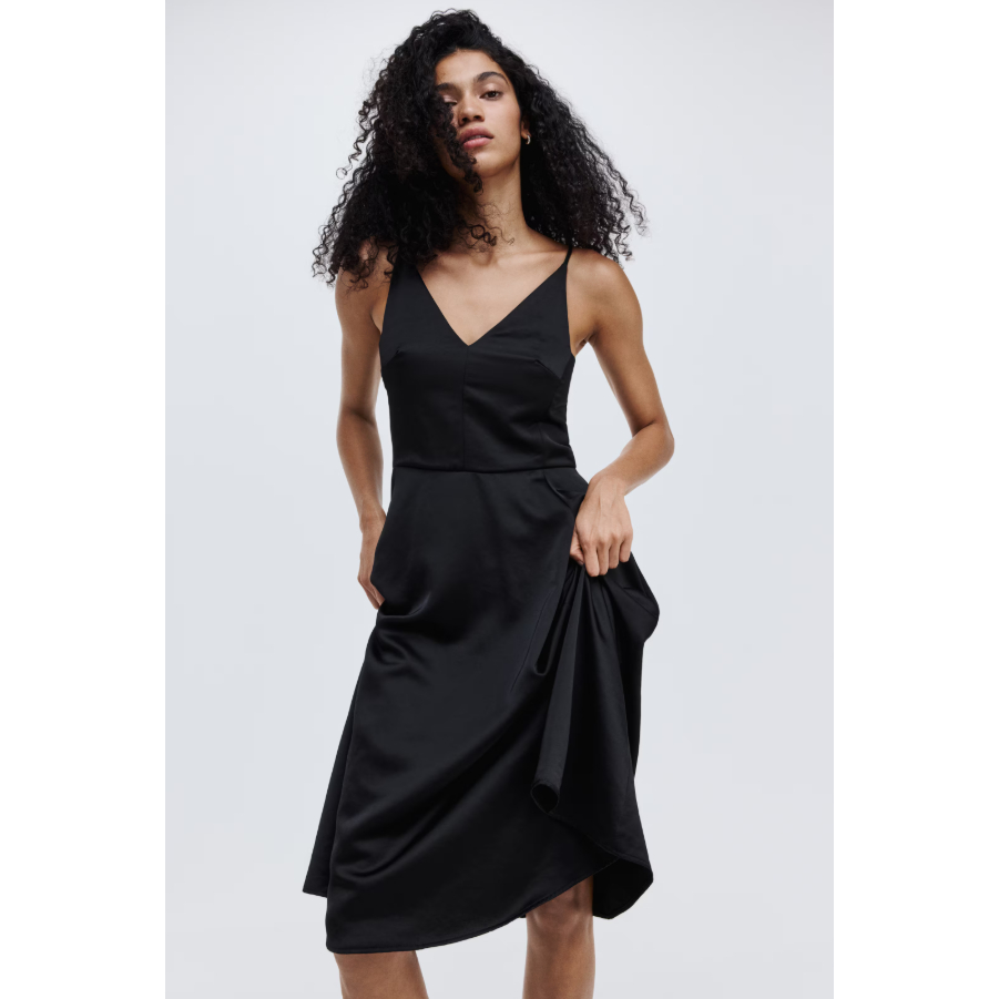 H&M(เอชแอนด์เอ็ม) เดรสสายเดี่ยวคอวี Women V-neck strappy dress 1316656_2