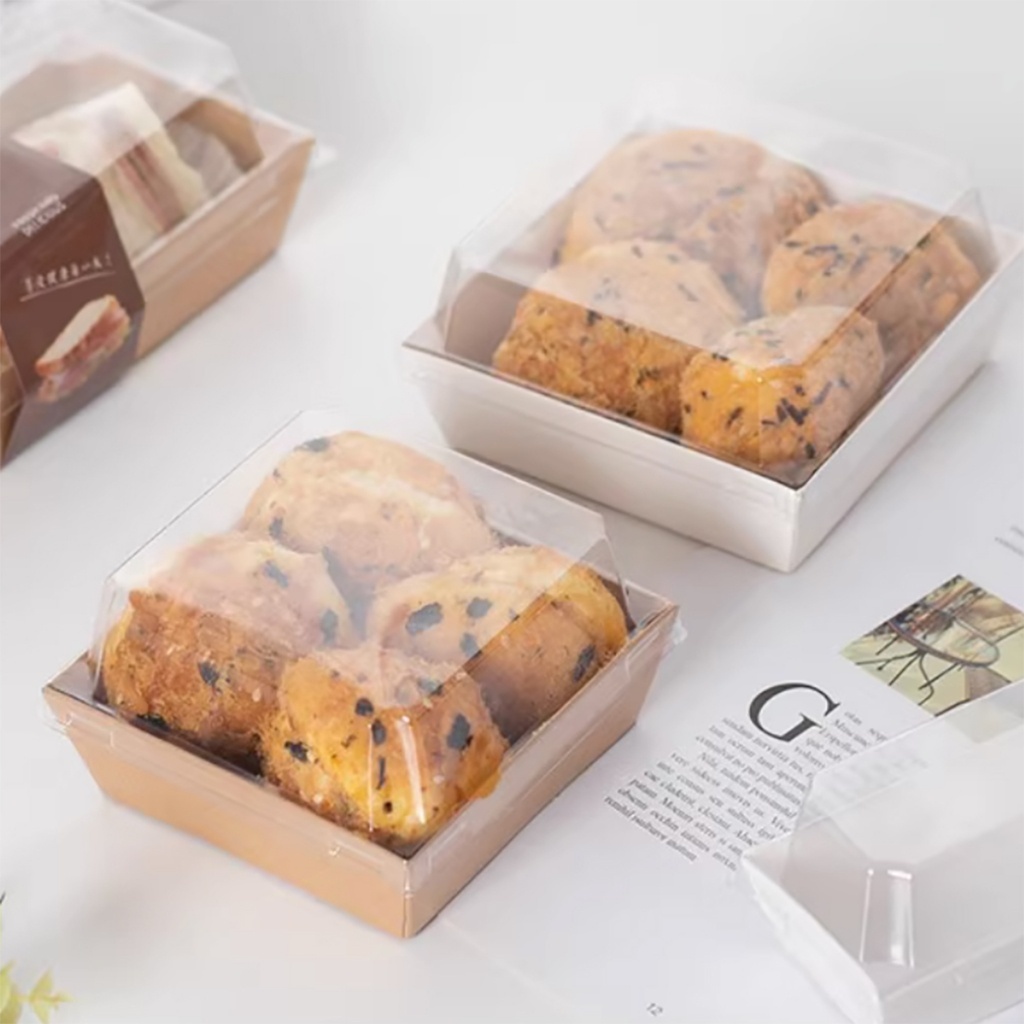 K-tops กล่องอาหารพลาสติกเหลี่ยม+ฝา 50ชิ้น สีใส/ขาว กล่องใส่อาหารใช้แล้วทิ้ง ไม่มีลาย ถ้วยพลาสติก - รูปที่ 3