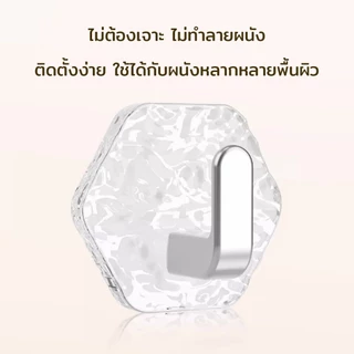 ตะขอ 5 ชิ้น ลายระลอกน้ำ รับน้ำหนักได้มาก ใช้งานง่าย สะดวก เหมาะสำหรับผนังหลากหลายประเภท ตะขอติดผนัง