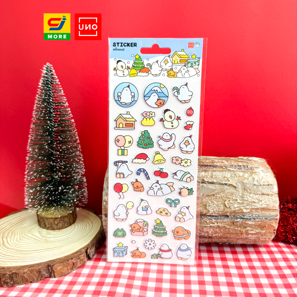 UNO x Panaholooya สติกเกอร์คริสต์มาสแบบนูน
