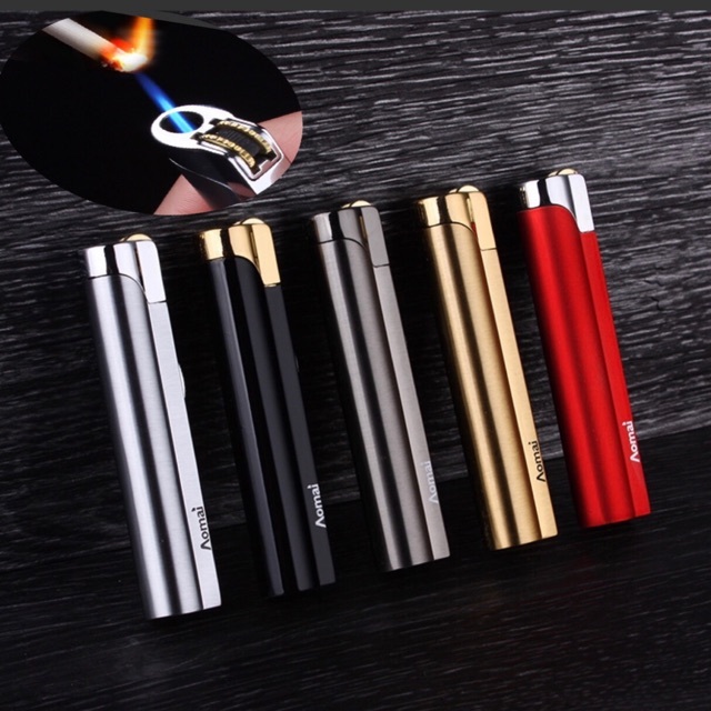 Aomai ไฟแช็ค ไฟฟู่ แบบเติมแก็ส วัสดุคุณภาพ ไฟฟู่แรง น้ำหนักเบา อุปกรณ์จุดไฟ จับถนัดมือ ไม่ลื่น