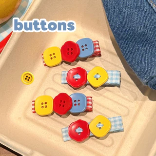 Cute 425 กิ๊บติดผม กิ๊บหนีบผมกระดุมสีสดใส 2 ชิ้น/แพ็ค
