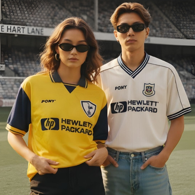 SPURS เสื้อแข่งผู้ชายทีมท็อตแน่ม ฮอทสเปอร์ Retro Pony ชุดเยือน ฤดูกาล 1997