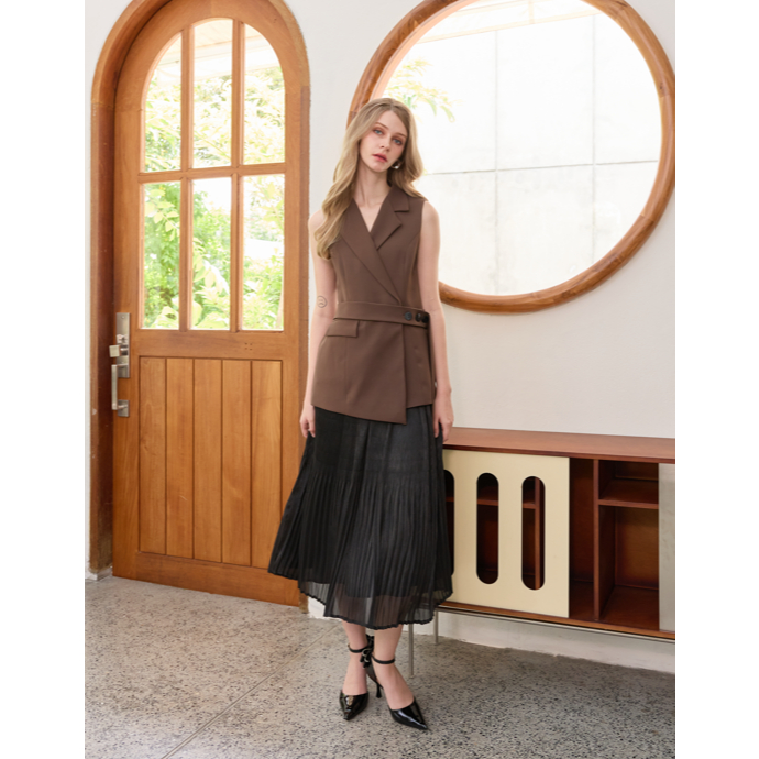 KADE กระโปรง รุ่น Moda Midi Pleated skirt กระโปรงพลีทยาว (KAD145)