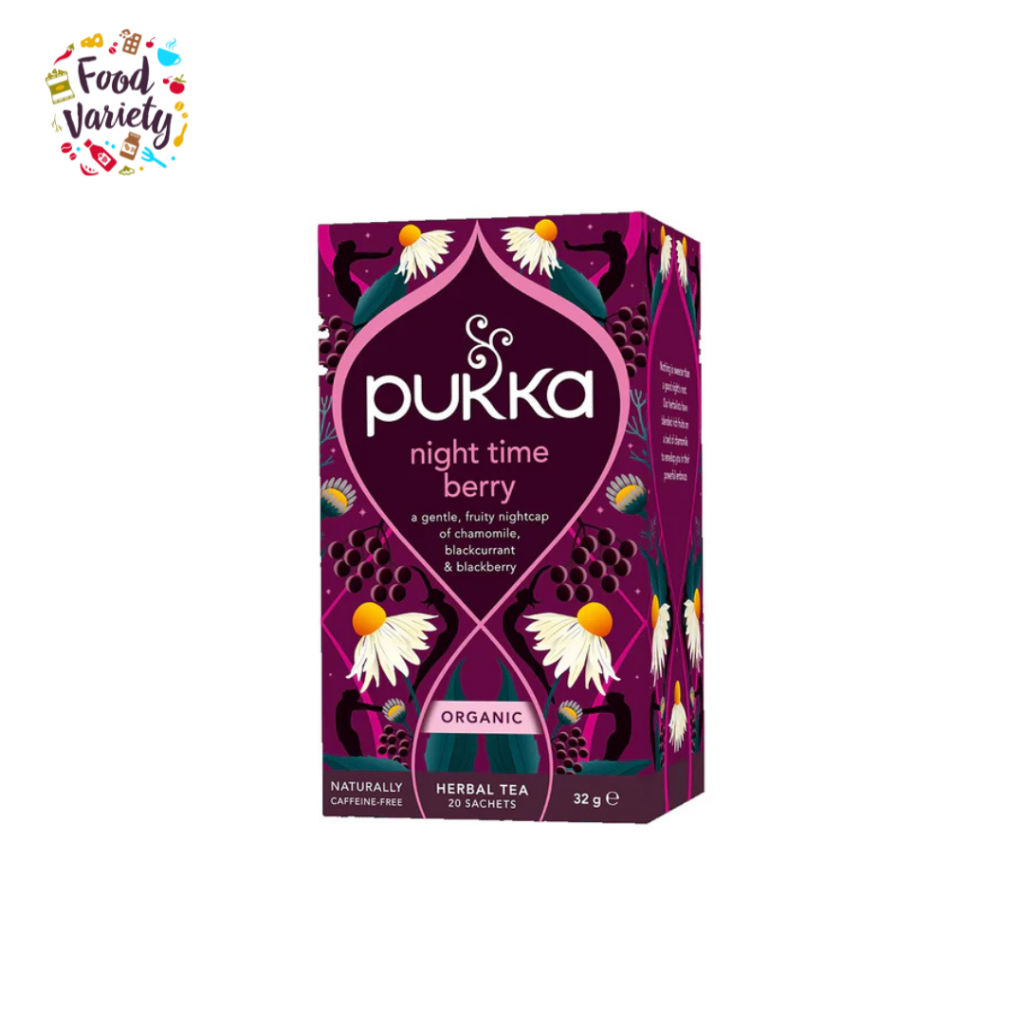 Pukka Night Time Berry Herbal Tea 20pcs 32g ชาสมุนไพรพุกก้า ไนท์ไทม์ เบอร์รี่ 20 ซอง 32 กรัม