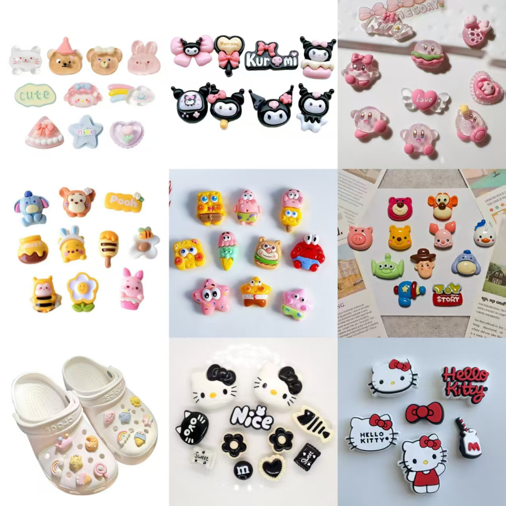 12 ชิ้น เช๊ตการ์ตูน ตุ๊กตา 🇹🇭#จิบบิท#ติดรองเท้า#กระเป๋า#DIY พีวีซี น่ารัก อุปกรณ์เสริม