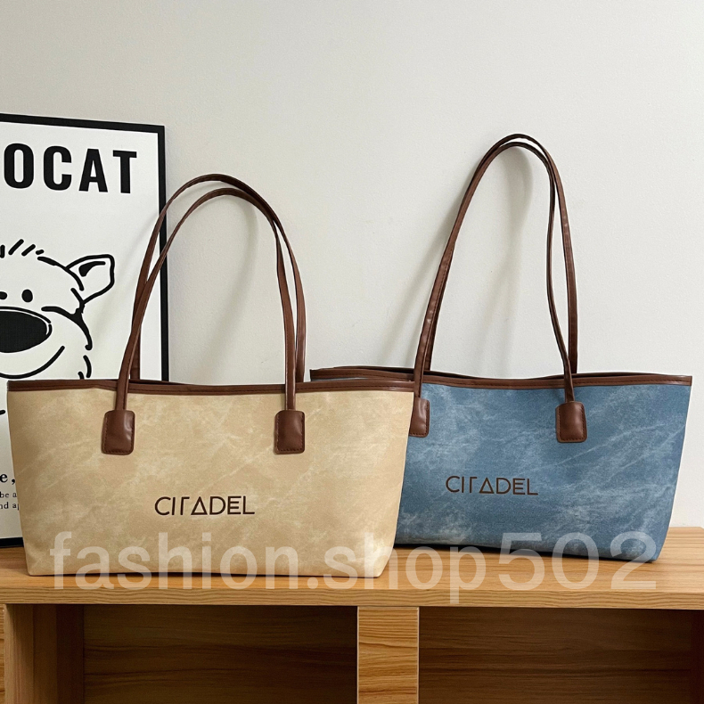 fashion.shop502กระเป๋าสะพายไหล่ แฟชั่นใหม่ สไตล์เท่มาก  หนัง PU งานดี ความจุเยอะ มีให้เลือก 3 สี พร้อมส่งในไทย B-053