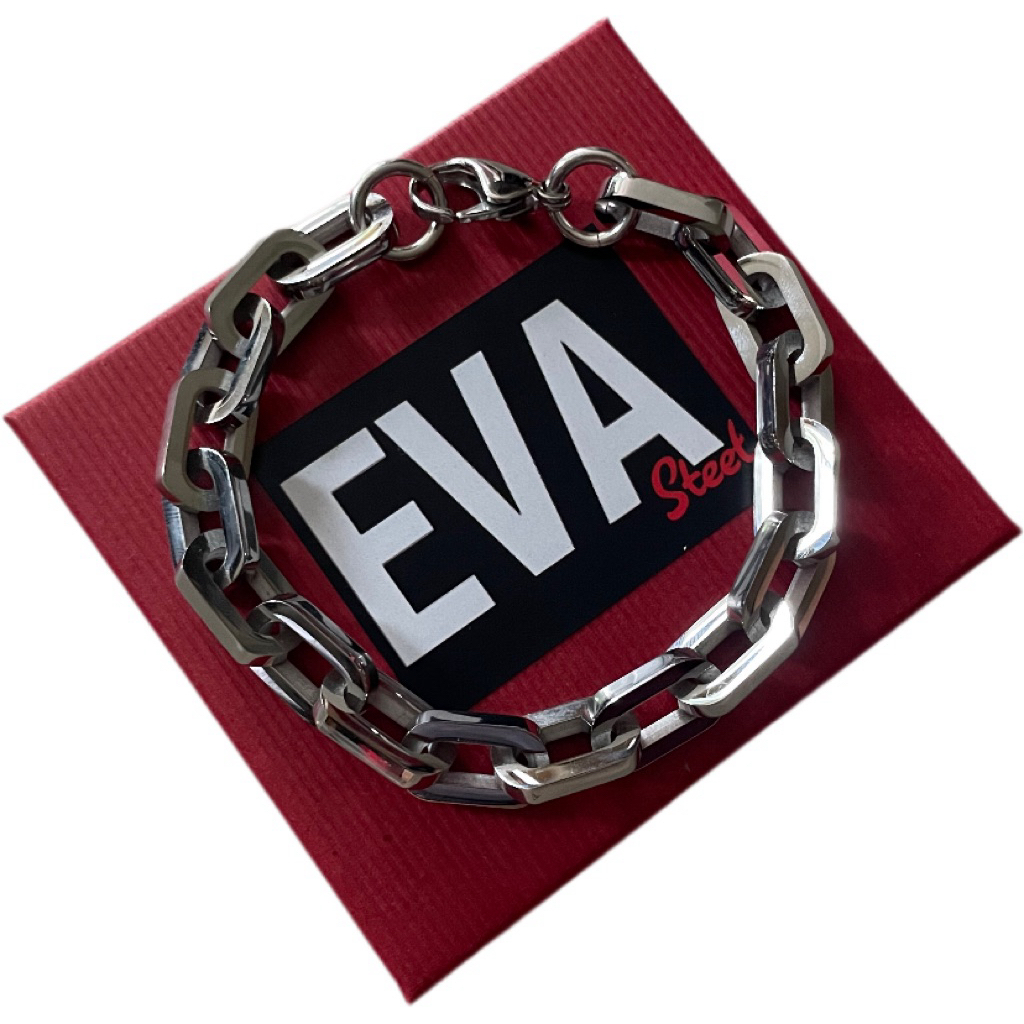 สร้อยข้อมือสแตนเลสแท้Evasteelลายโซ่ งานพรีเมี่ยม ใส่นานแค่ไหนก็ไม่ลอกไม่ดำ ส่งพร้อมกล่องและของแถม