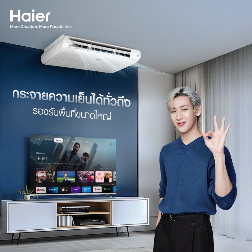แอร์แขวน HAIER Fixspeed ตั้งได้/แขวนได้ ลดกระหน่ำ 30-70% ส่งฟรีทั่วไทย R32 รีโมทไร้สาย  ประกันคอม 5 ปี อะไหล่ 5 ปี - รูปที่ 2