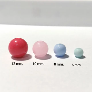 💕สร้อยคอลูกปัดอะคริลิค (10+8 mm) พาสเทล | เกาหลีมินิมอล Handmade