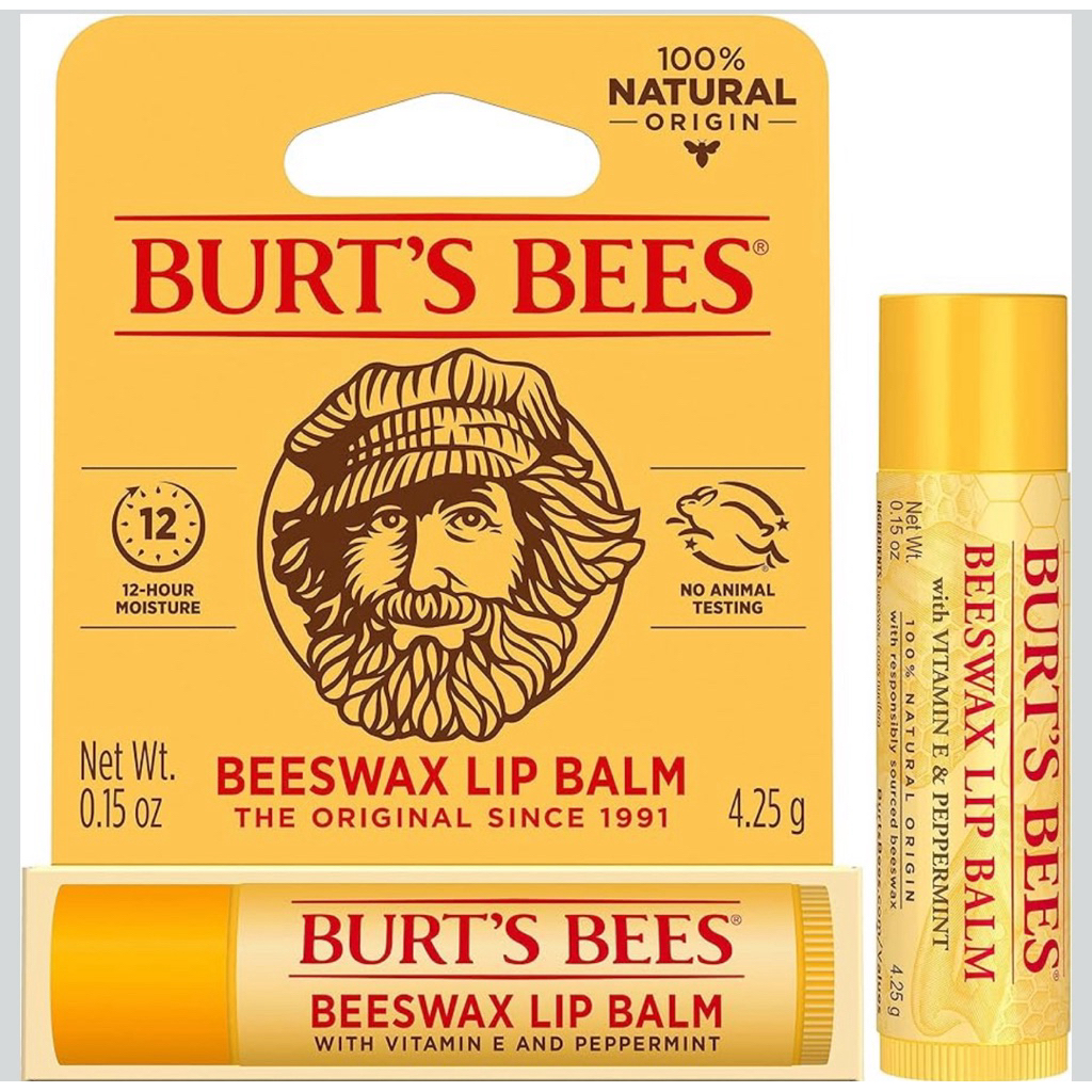 🇺🇸💯(พร้อมส่ง)🇺🇸Burt’s Bees lip balm ลิปบาล์ม บำรุงริมฝีปาก นำเข้าจากอเมริกา