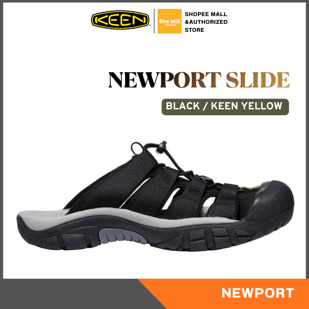 KEEN NEWPORT Slide (BLACK/KEEN YELLOW) รองเท้า คีน แท้ ผู้ชาย