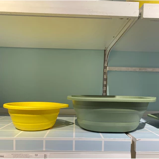 IKEA อ่างซักผ้าพับได้ กะละมังพับได้ IKEA PEPPRIG เขียว, 10ลิตร แข็งแรง ใส่น้ำได้เยอะไม่ยวบ มีช่องสำหรับแขวนจัดเก็บง่าย