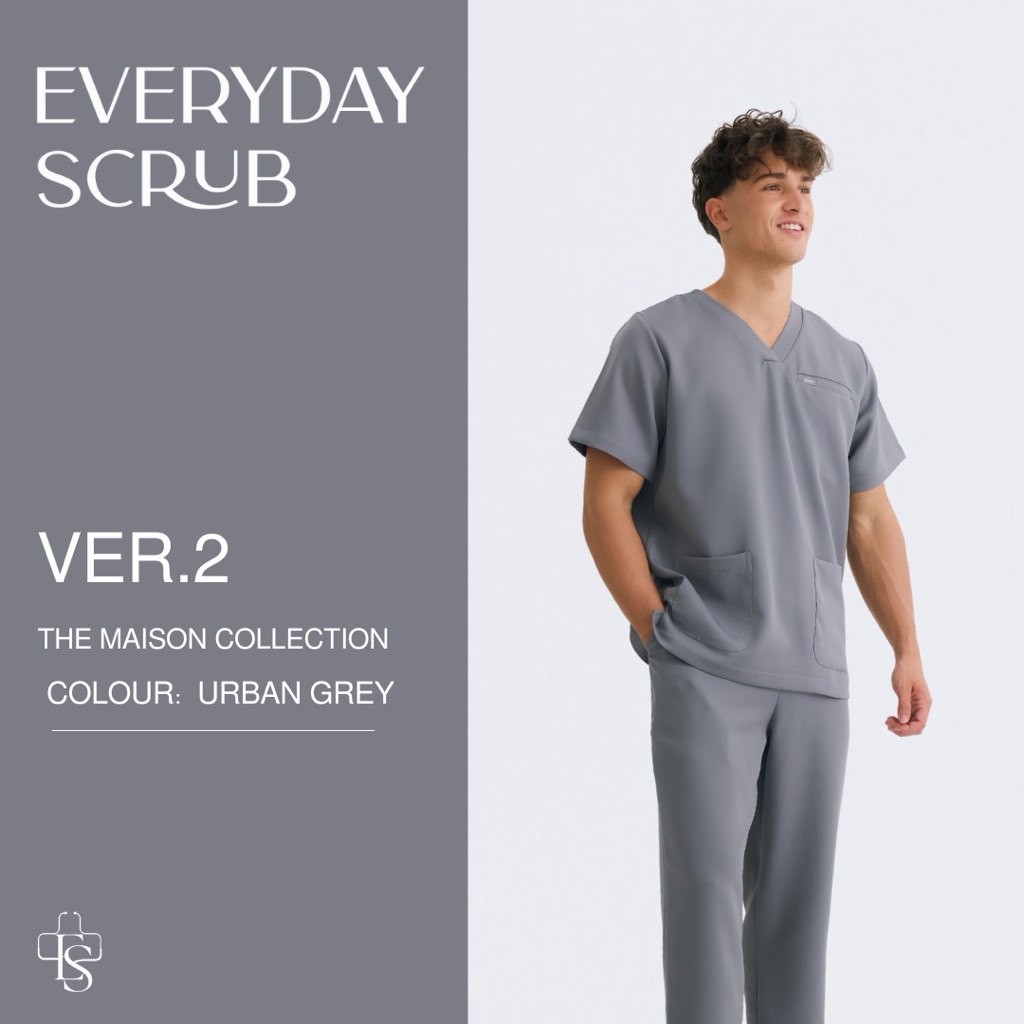 everydayscrub.bkk | ชุดสครับแพทย์(Ver.2) สี Urban Grey 📷🍂 (เสื้อพร้อมกางเกง)