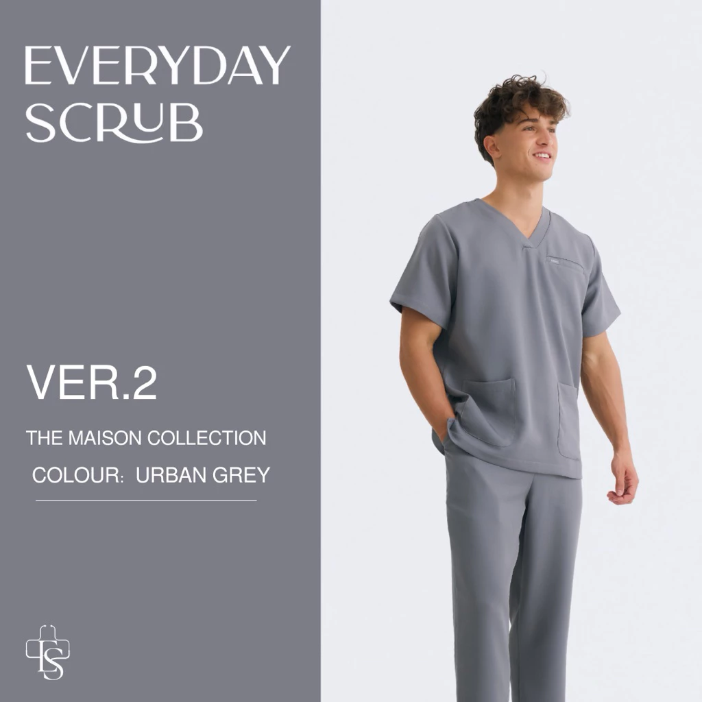 everydayscrub.bkk | ชุดสครับแพทย์(Ver.2) สี Urban Grey 📷🍂 (เสื้อพร้อมกางเกง)