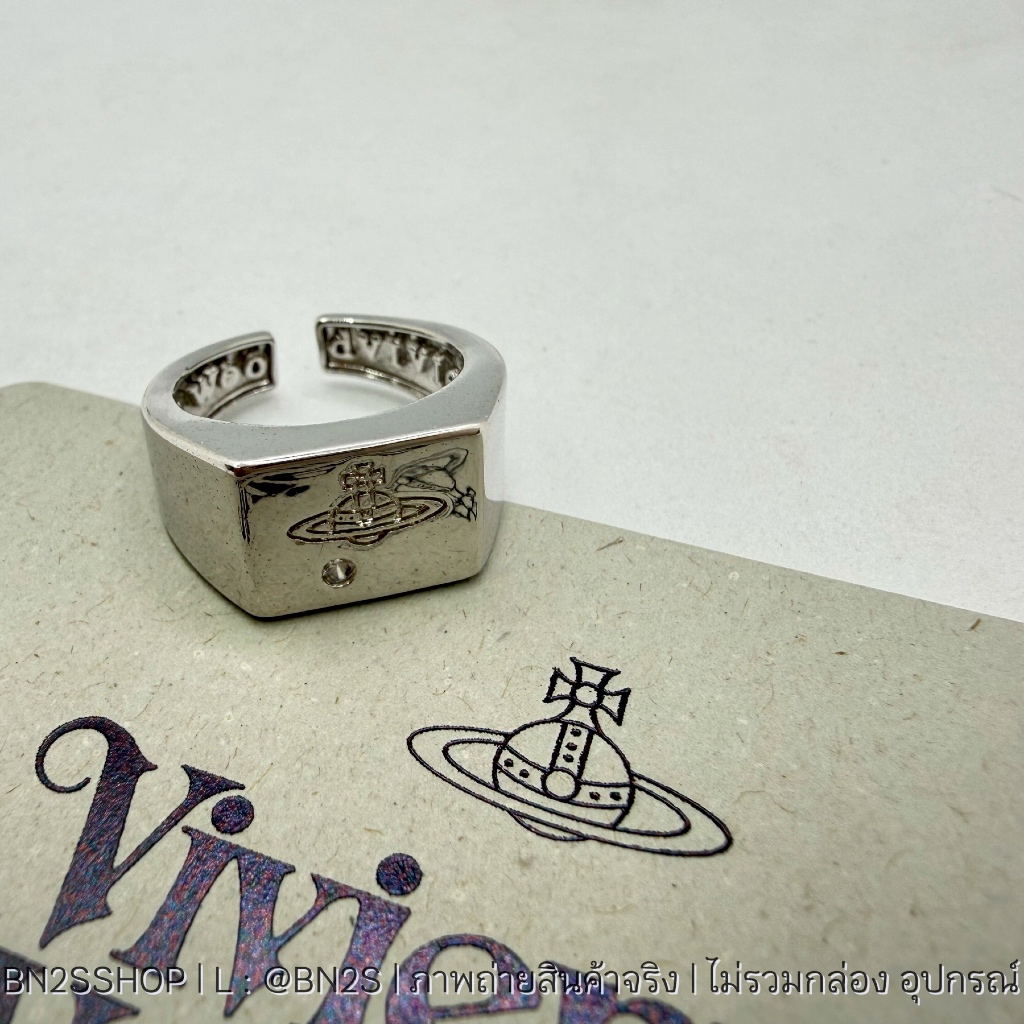 VW CARLO RING แหวนผู้ชาย อะไหล่เงิน งานจี้โลโก้ดาวเสาร์ ประดับเพชร 1 เม็ด ฟรีไซส์ ปรับขนาดได้ พร้อมส่งในไทย