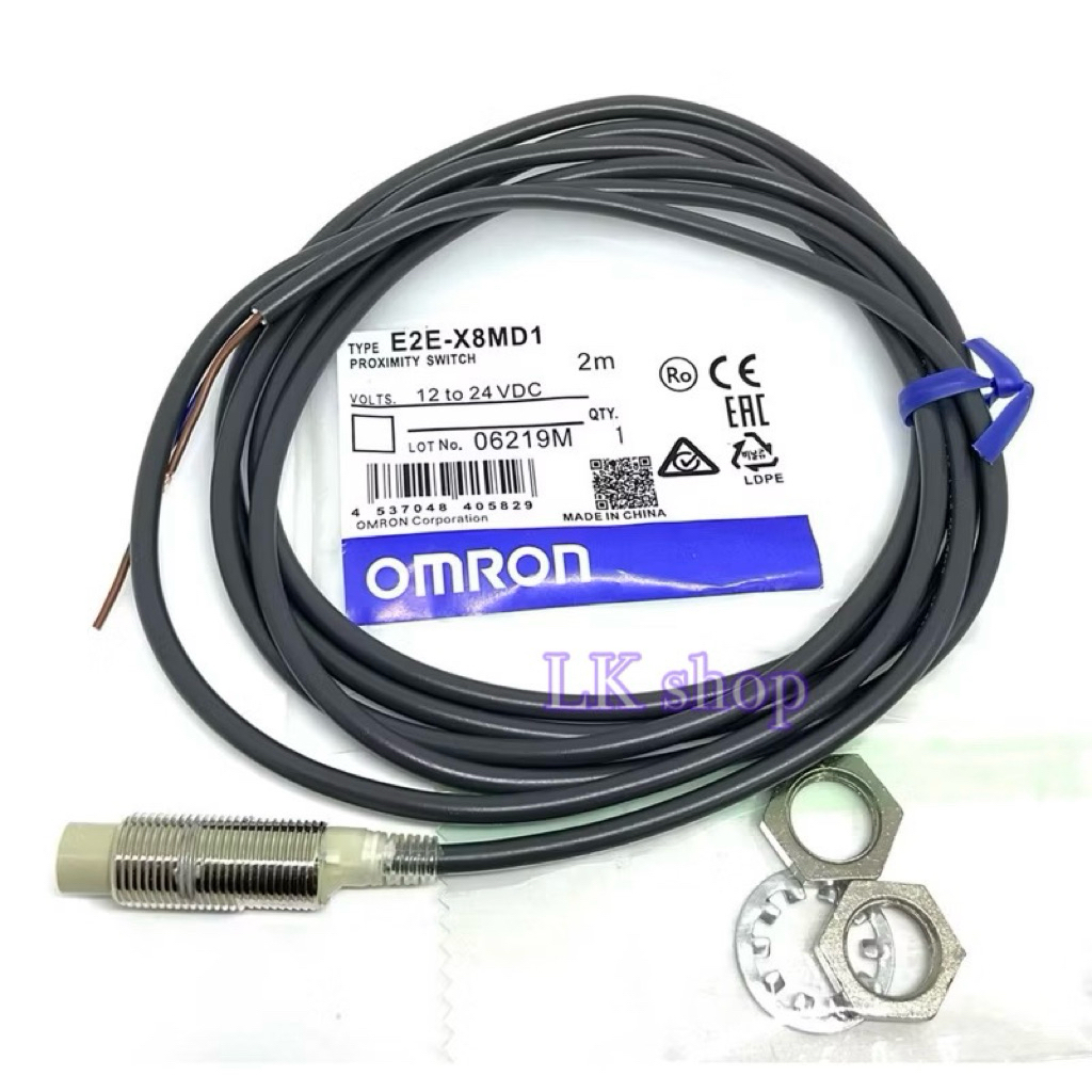 E2E-X8MD1-Z/E2E-X8MD1  sensor เซ็นเซอร์ จับโลหะ proximity 2สาย DC12-24,VDC  M12 ชนิด NO ระยะจับ 8มิล
