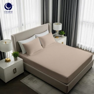 CHARM ชุดเครื่องนอน ผ้าซาติน ลายริ้ว พร้อมผ้านวม Satin Bedding Set + Comforter 3.5/5/6 ฟุต พรีเมียม