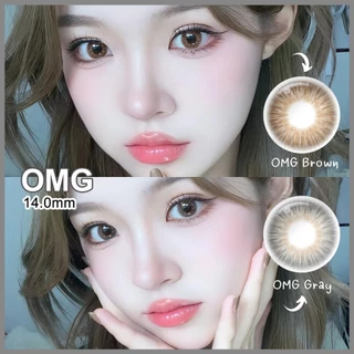 Realcon คอนแทคเลนส์ 6 เดือน Mini Olivia Brown คอนแทคเลนส์สายตาสั้น OMG สีน้ำตาลเทา 14.0mm ใช้ได้ครึ่งปี