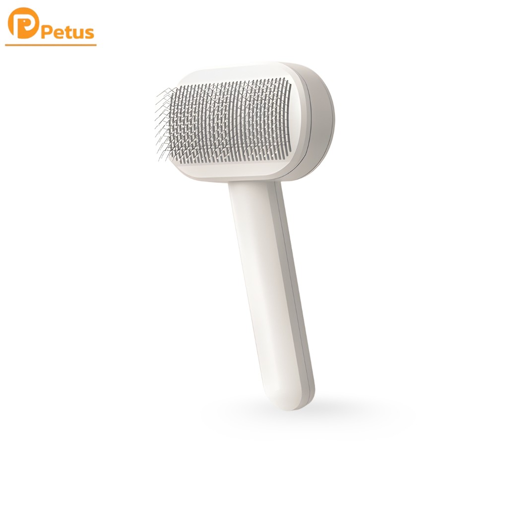 หวีแปรงขนสัตว์เลี้ยง หวีแปรงขนสุนัข และแมว pet grooming brush ลดความระคายเคือง จับถนัดมือ ไม่ลื่นขณะใช้งาน Petus pet