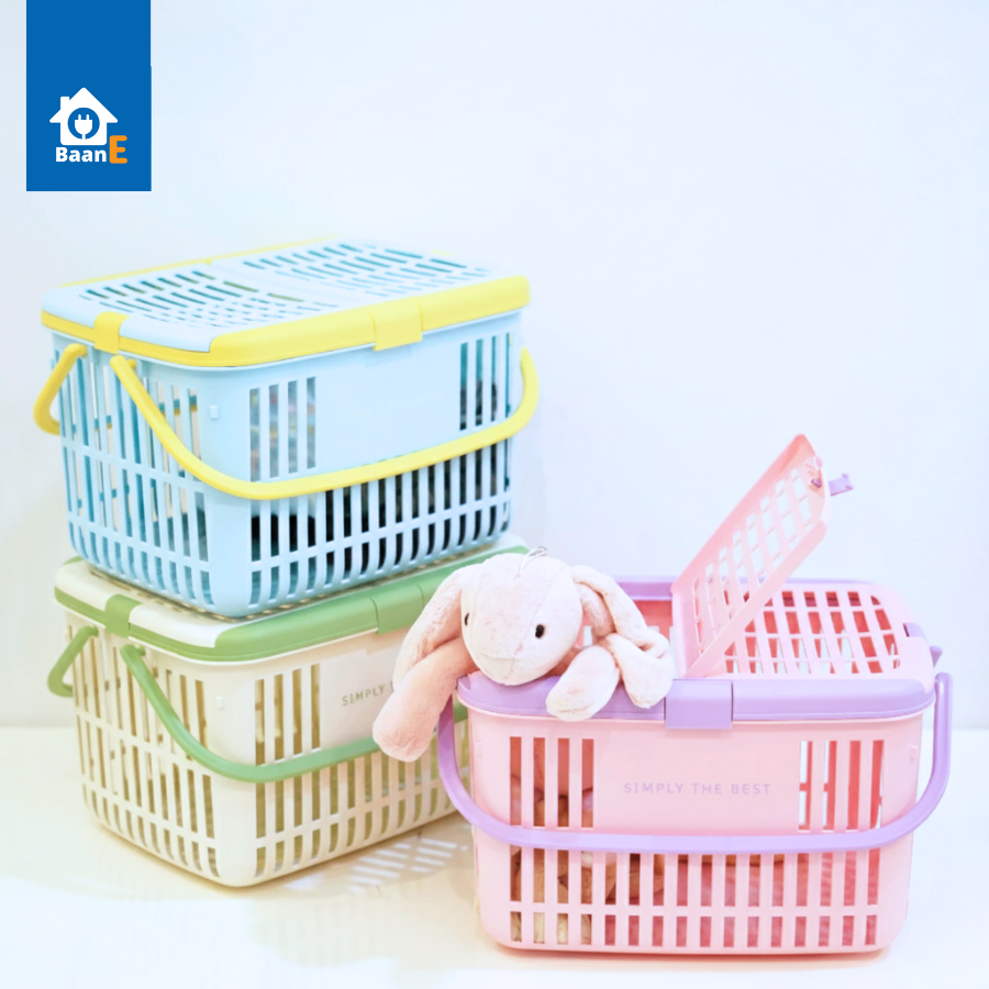 BaanE ตะกร้าอเนกประสงค์ ขนาด 27x38x26 cm. ตระกร้าใส่สัตว์เลี้ยง ตะกร้าเก็บของ ไซส์ใหญ่ Basket