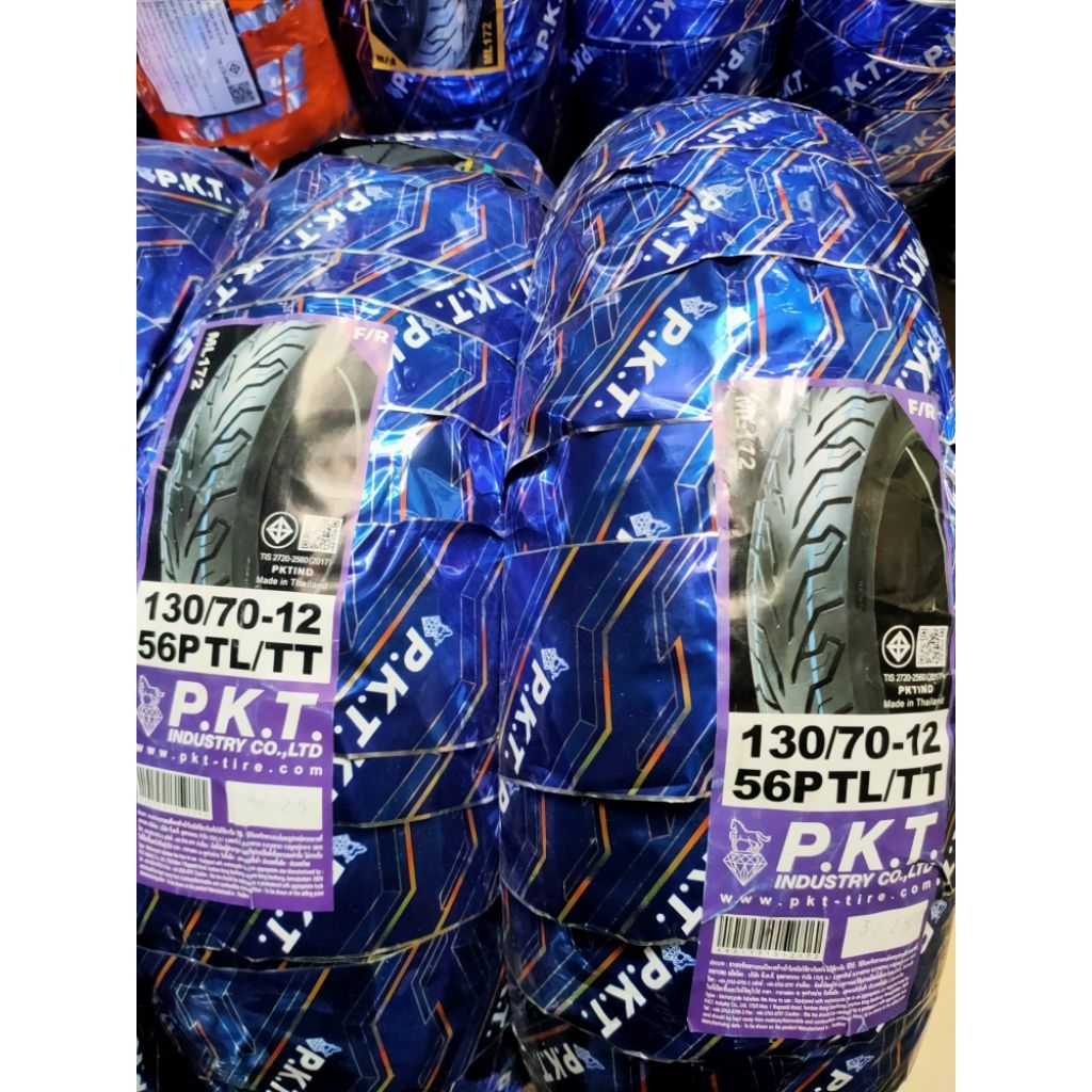 ยางนอก 130/70-12 pkt (TL) แบบไม่ใช้ยางใน 1 เส้น