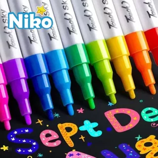 NIKO มาร์คเกอร์อะครีลิก 24สี 60สี 120สี คุมปิดแรง กันน้ำ ระบายสี งานศิลปะ DIY กระดาษดำ ของขวัญศิลปิน