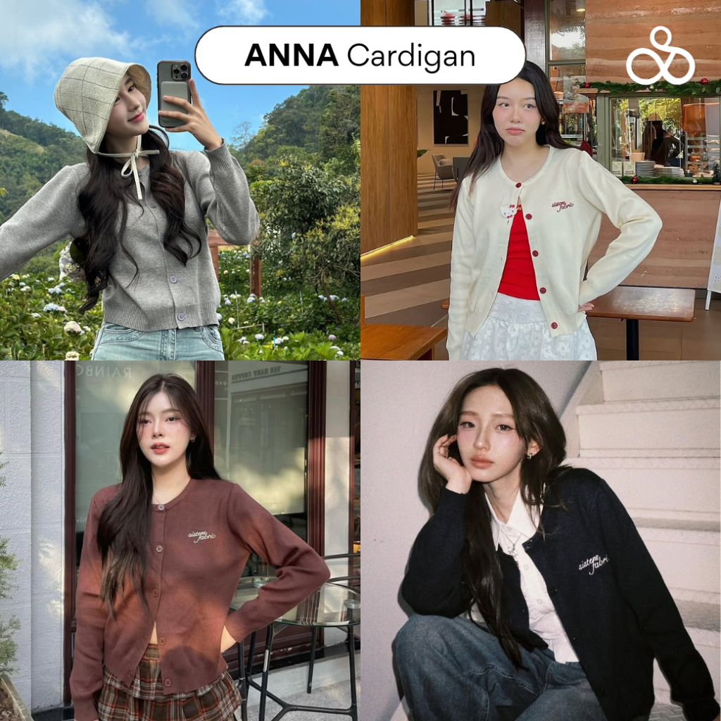 Sistersfabric - Anna Cardigan เสื้อคาดิแกนไหมพรม ปักโลโก้ มีกระดุม ผ้าหนานุ่ม