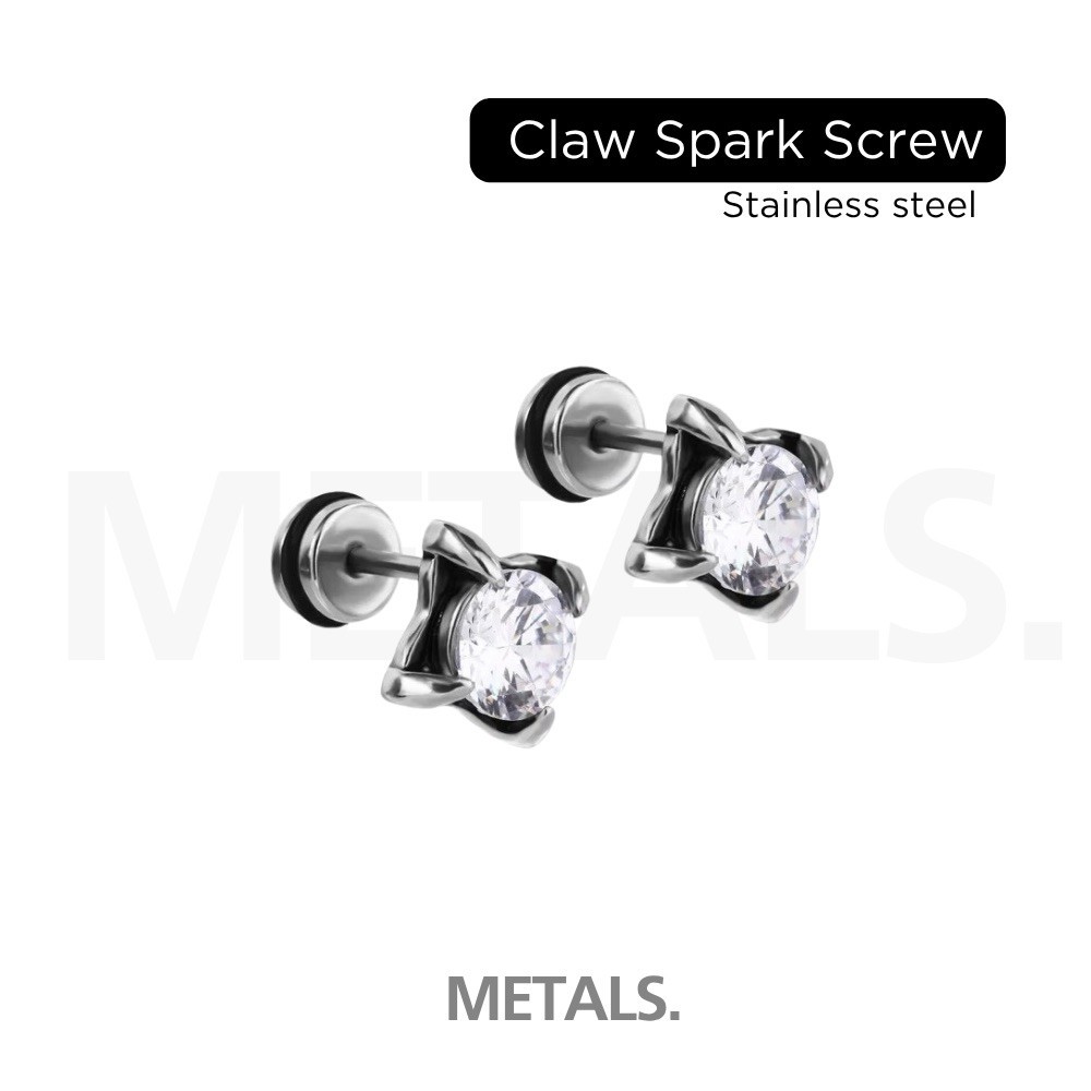 METALS ต่างหู Claw Spark Screw Studs สแตนเลส (WATERPROOF) ESC03