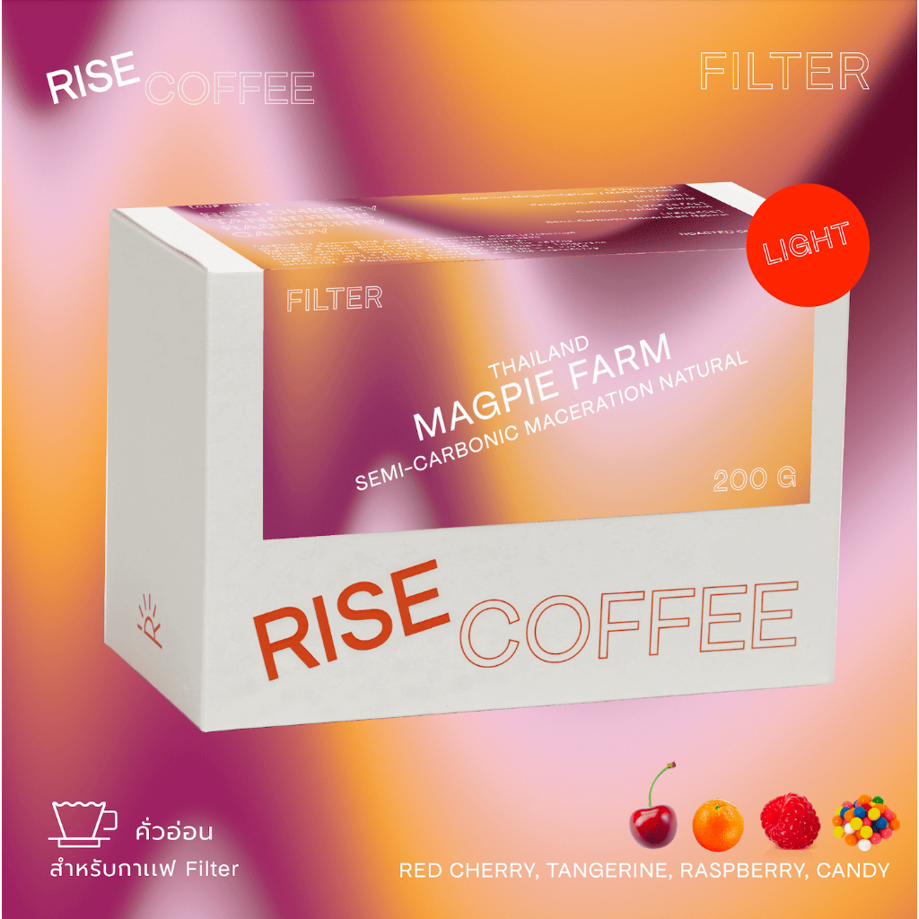 RISE COFFEE เมล็ดกาแฟคั่วอ่อน THAILAND MAGPIE FARM - SEMI-CARBONIC MACERATION NATURAL