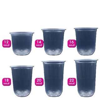 แก้วพลาสติกใส (ทรงแคปซูล) PP ตราอีซี่ eici ปาก 95 มม. 50ชิ้น/แพ็ค