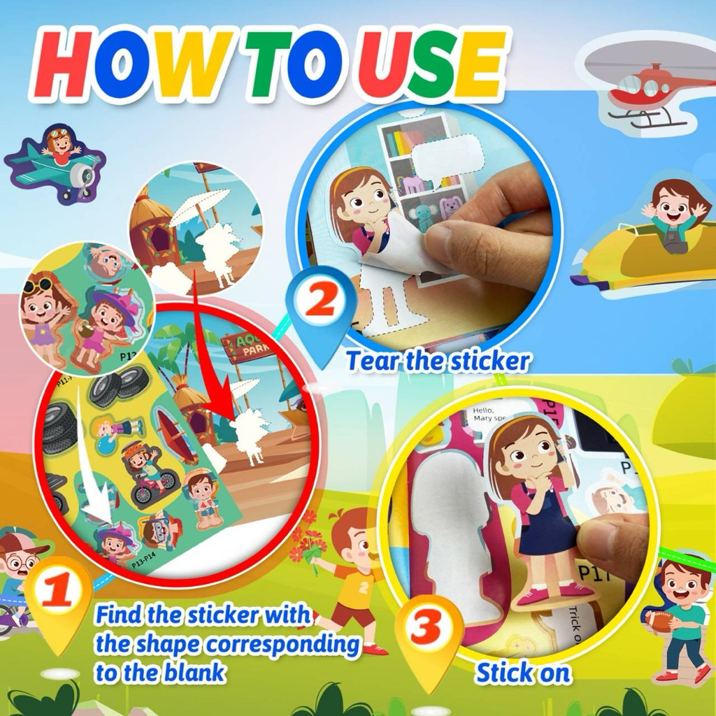 หนังสืออ่านภาษาอังกฤษเสริมความรู้ หนังสือสติ๊กเกอร์ติดสนุก full brain development sticker concentration training sticker ราคา ถูกที่สุด ดีลบีเคเค แกลเลอรีภาพที่ 2