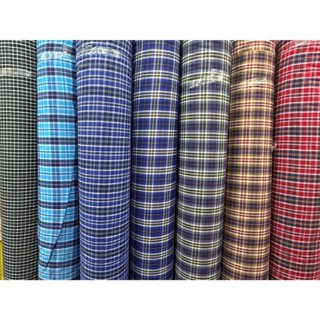 ผ้าฝ้าย 100% ลายสก็อต ผ้าทอลายสก็อต ผ้าฝ้ายแท้ หน้ากว้าง 45 …