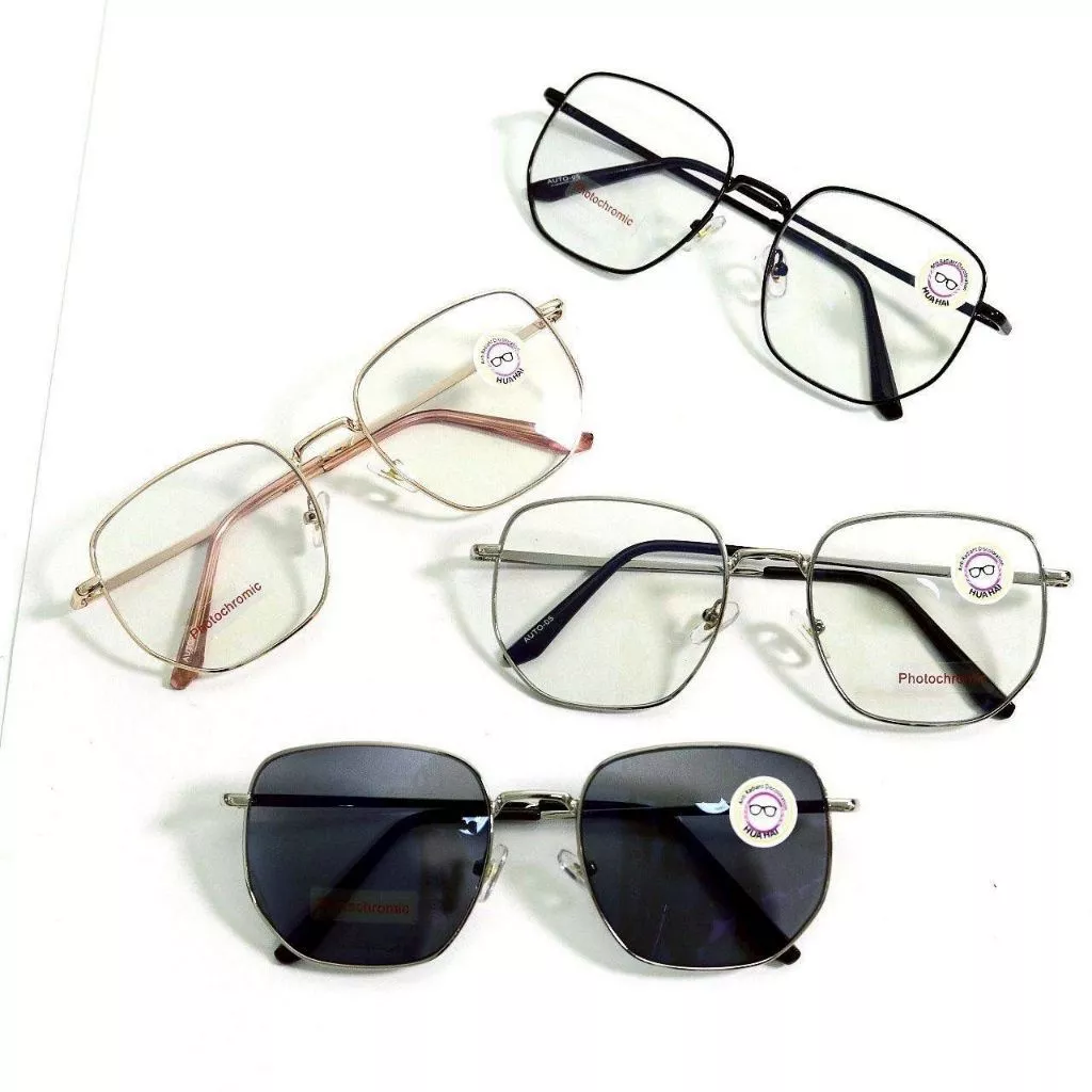 แว่นสายตาสั้น/สายตาปกติทรงเหลี่ยม เลนส์กรองแสงบลู+เลนส์เปลี่ยนสีphotochromic รุ่นAUTO05(เลนส์เปลี่ยนสี)