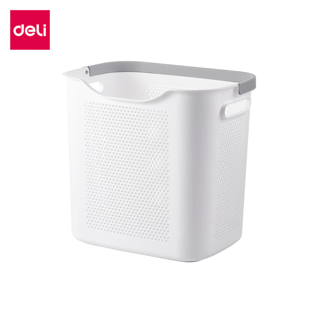 Deli ตะกร้าอเนกประสงค์ ตะกร้าใส่ผ้า ตะกร้าเก็บของ หูหิ้ว จัดระเบียบห้อง สไตล์มินิมอล clothes basket