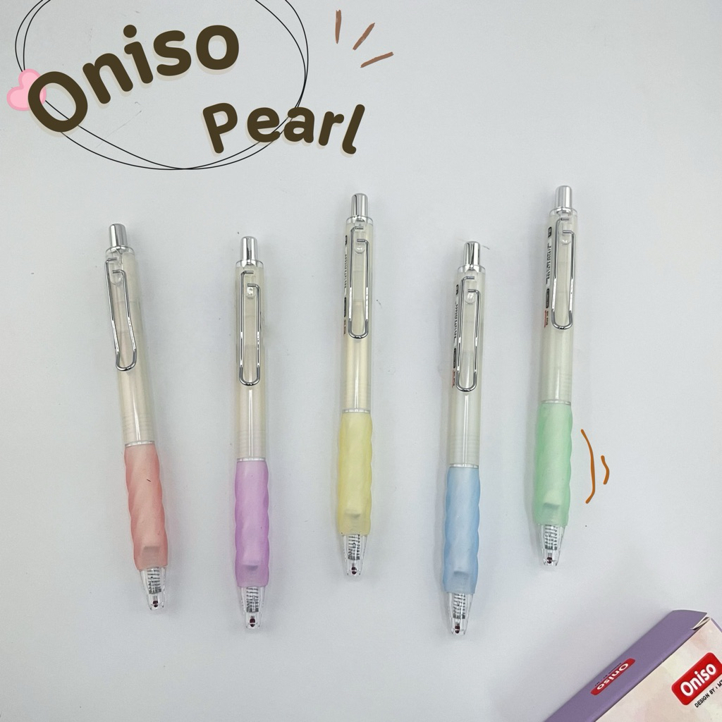 Oniso ปากกาเจล  0.38 มม.รุ่น Pearl  ด้ามสีหวานเหลือบมุก ยางจับนุ่มมือ หมึกน้ำเงิน แห้งไว   gelpen