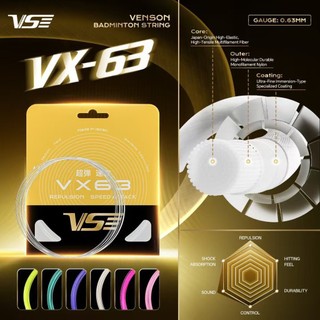 (ผลิตญี่ปุ่น) เอ็นแบดมินตัน VS รุ่น VX63 ขนาด 0.63mm [Quick Repulsion] [Speed Attack]