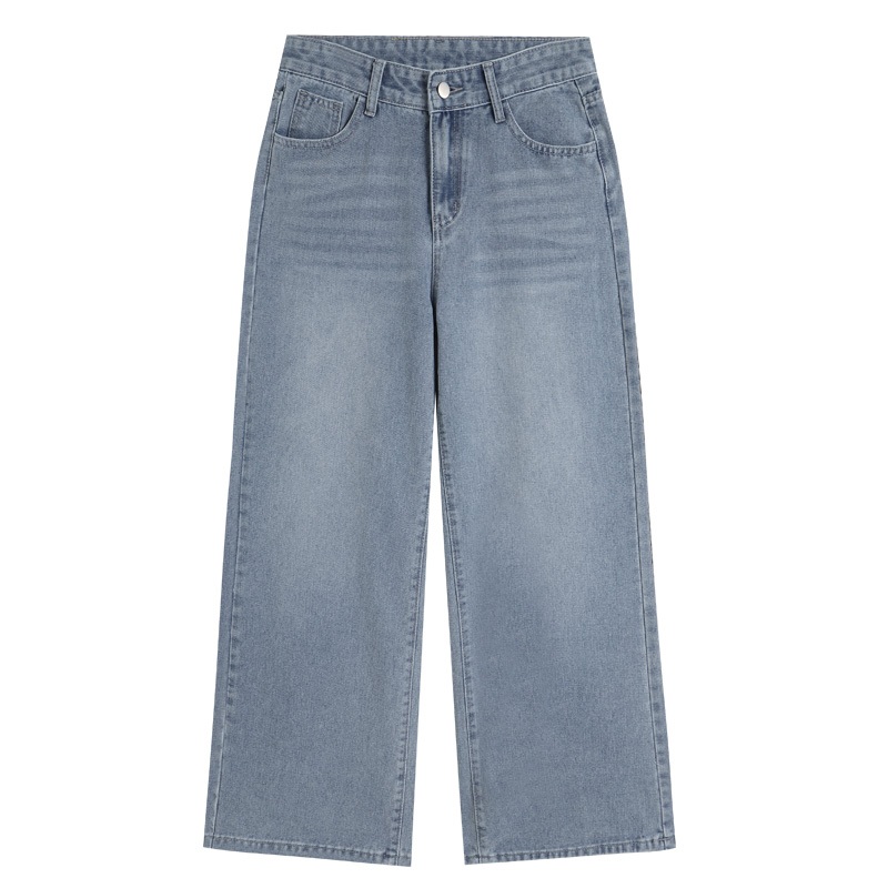 BIMI (S-3XL) กางเกงยีนส์ เอวสูง สไตล์เกาหลี แนววินเทจ เท้ากว้าง กางเกงยีนส์ขายาว สวยๆเก๋ๆ Jean Lady เสื้อผ้า ผู้หญิง - รูปที่ 6