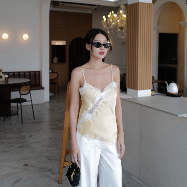 CHILL   Tag INTUON    เสื้อสานเดี่ยวแต่งขอบลูกไม้ ZARA เนื้อผ้าดีพรีเมียมละเอียดมากๆๆ ลูกไม้แต่งใช้แบบอย่างดี ราคา ถูกที่สุด ดีลบีเคเค แกลเลอรีภาพที่ 6