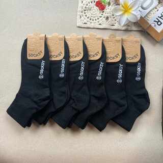 socksy ถุงเท้าทำงานสีดำข้อกลางใส่ได้ทั้งหญิงและชาย ขนาดfreesize36-45 ผ้านิ่มใส่สบาย