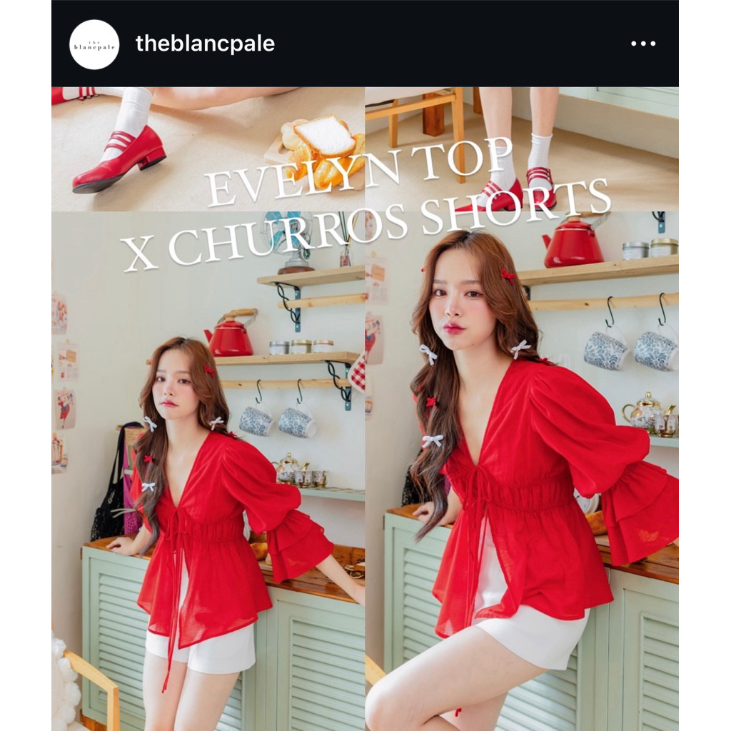 ส่งต่อ Evelyn top (เฉพาะเสื้อ)-Brand:The blancpale(shop:990-.)