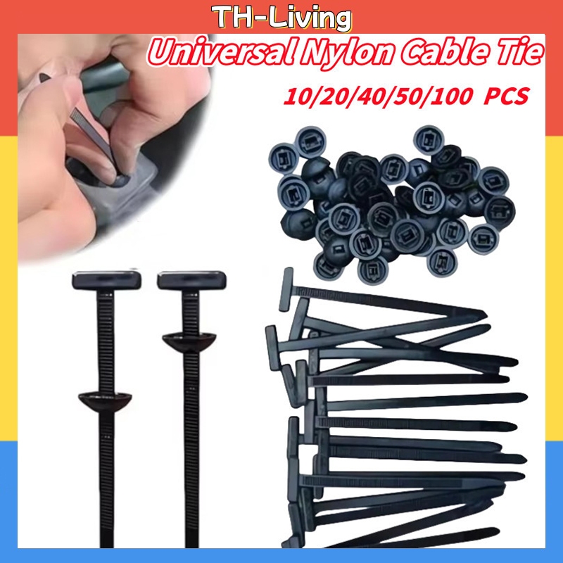 Tools.Shop หัวเข็มขัดผูกสายไนลอนสากล, หัวเข็มขัดรัดพลาสติกรถยนต์, คลิปซิปสําหรับงานหนัก