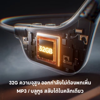 JQVITEK หูฟัง Bone Conduction หูฟังว่ายน้ำกันน้ำระดับ IPX8 บลูทูธ5.4 พื้นที่เก็บข้อมูลภายใน 32GB พร้อมฟังก์ชั่น MP3 BC82