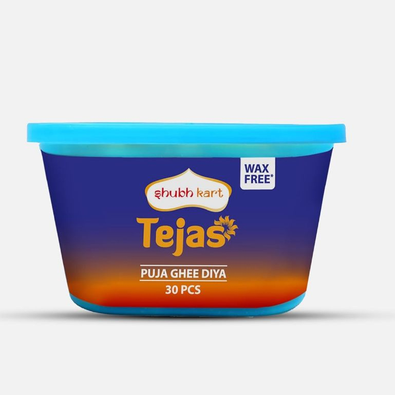 ไส้ตะเกียงเนยใส/ Shubhkart Tejas Ghee Diya with Batti/ Ghee Wicks|/ Wax Free / อินเดียแท้