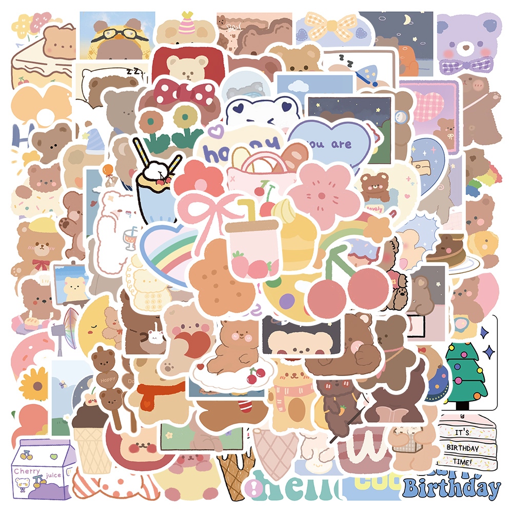 จัดส่งจากประเทศไทย stickerหมีน้อย สติกเกอร์ กันน้ํา ลาย สติกเกอร์สําหรับกระเป๋าเดินทางเคสโทรศัพท์แล็ปท็อปโน้ตบุ๊ค – โปรปัง